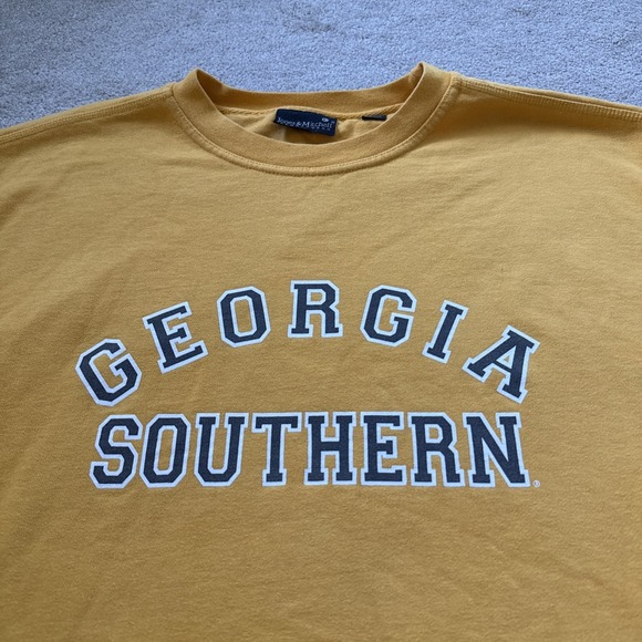 Vtg Georgia Southern Crewneck Sweatshirt Yellow Jones & Mitchell Size L - Picture 2 of 8